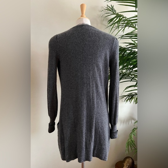 Design History 100% Cashmere Long Grey Cardigan | XS/S | Deep V Neck Sweater - Picture 7 of 8